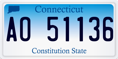 CT license plate AO51136