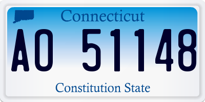 CT license plate AO51148