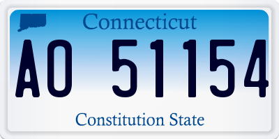 CT license plate AO51154