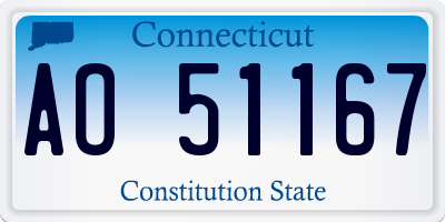 CT license plate AO51167