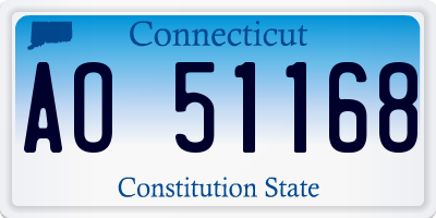 CT license plate AO51168