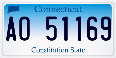 CT license plate AO51169