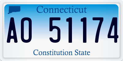 CT license plate AO51174