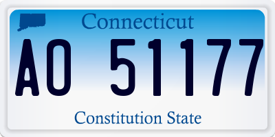 CT license plate AO51177