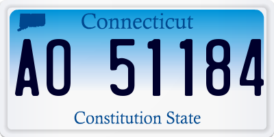 CT license plate AO51184