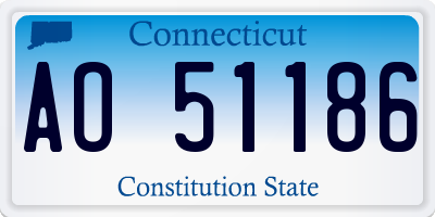 CT license plate AO51186