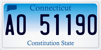 CT license plate AO51190