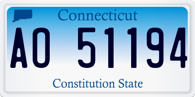 CT license plate AO51194