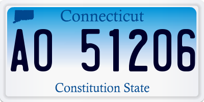 CT license plate AO51206