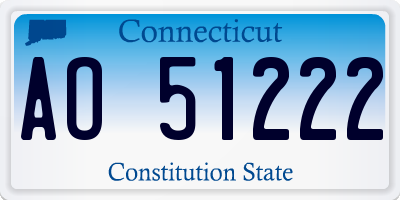 CT license plate AO51222