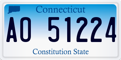 CT license plate AO51224