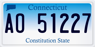CT license plate AO51227