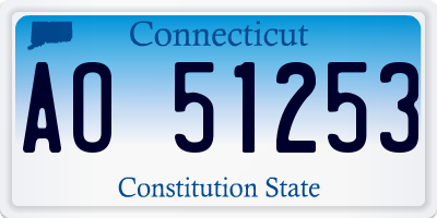 CT license plate AO51253