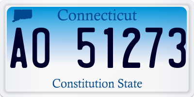 CT license plate AO51273