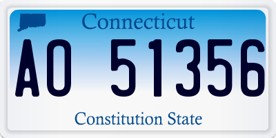 CT license plate AO51356