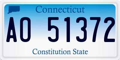 CT license plate AO51372