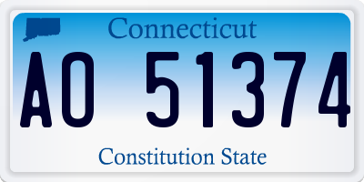 CT license plate AO51374