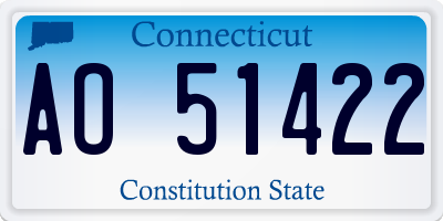CT license plate AO51422