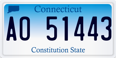 CT license plate AO51443