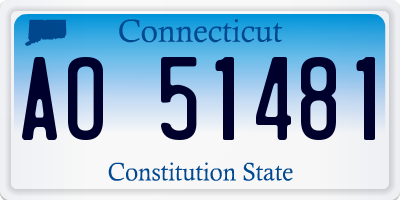 CT license plate AO51481