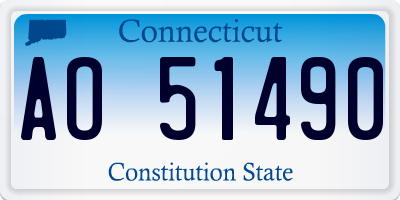 CT license plate AO51490