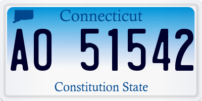 CT license plate AO51542