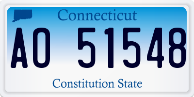 CT license plate AO51548
