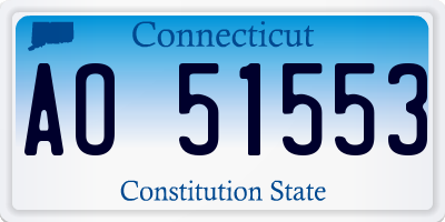 CT license plate AO51553