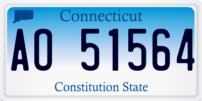 CT license plate AO51564