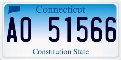 CT license plate AO51566