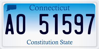 CT license plate AO51597