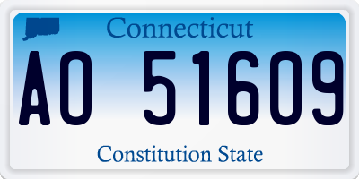 CT license plate AO51609