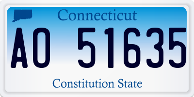 CT license plate AO51635