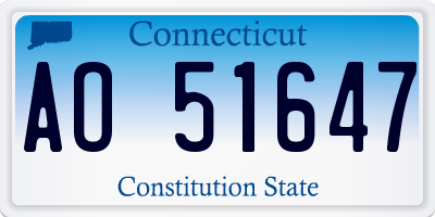 CT license plate AO51647