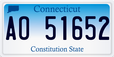CT license plate AO51652