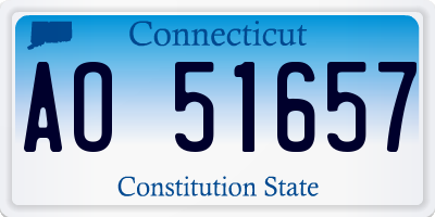CT license plate AO51657