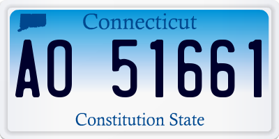 CT license plate AO51661