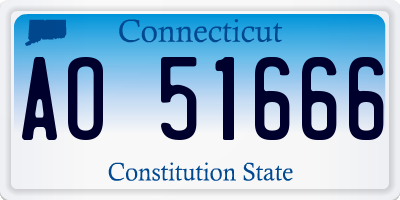 CT license plate AO51666