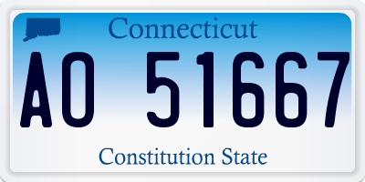 CT license plate AO51667
