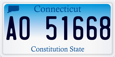 CT license plate AO51668
