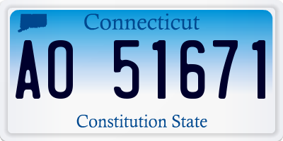 CT license plate AO51671