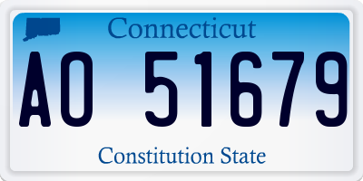 CT license plate AO51679