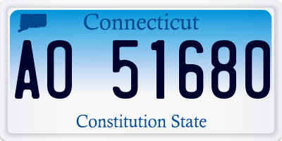 CT license plate AO51680