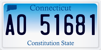 CT license plate AO51681