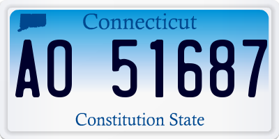 CT license plate AO51687