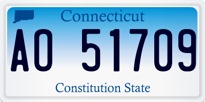 CT license plate AO51709