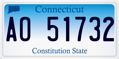 CT license plate AO51732
