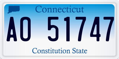 CT license plate AO51747