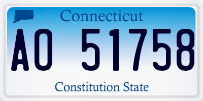 CT license plate AO51758