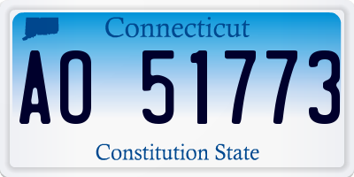 CT license plate AO51773